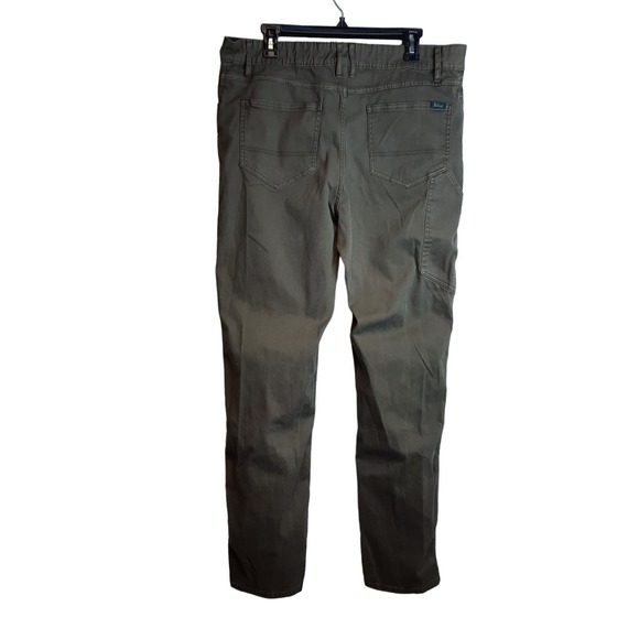 WOOLRICH MEN'S GREEN COTTON STRAIGHT LEG ZIP POCKETS UTILITY CHINO PANTS 36X34 - Picture 2 of 8